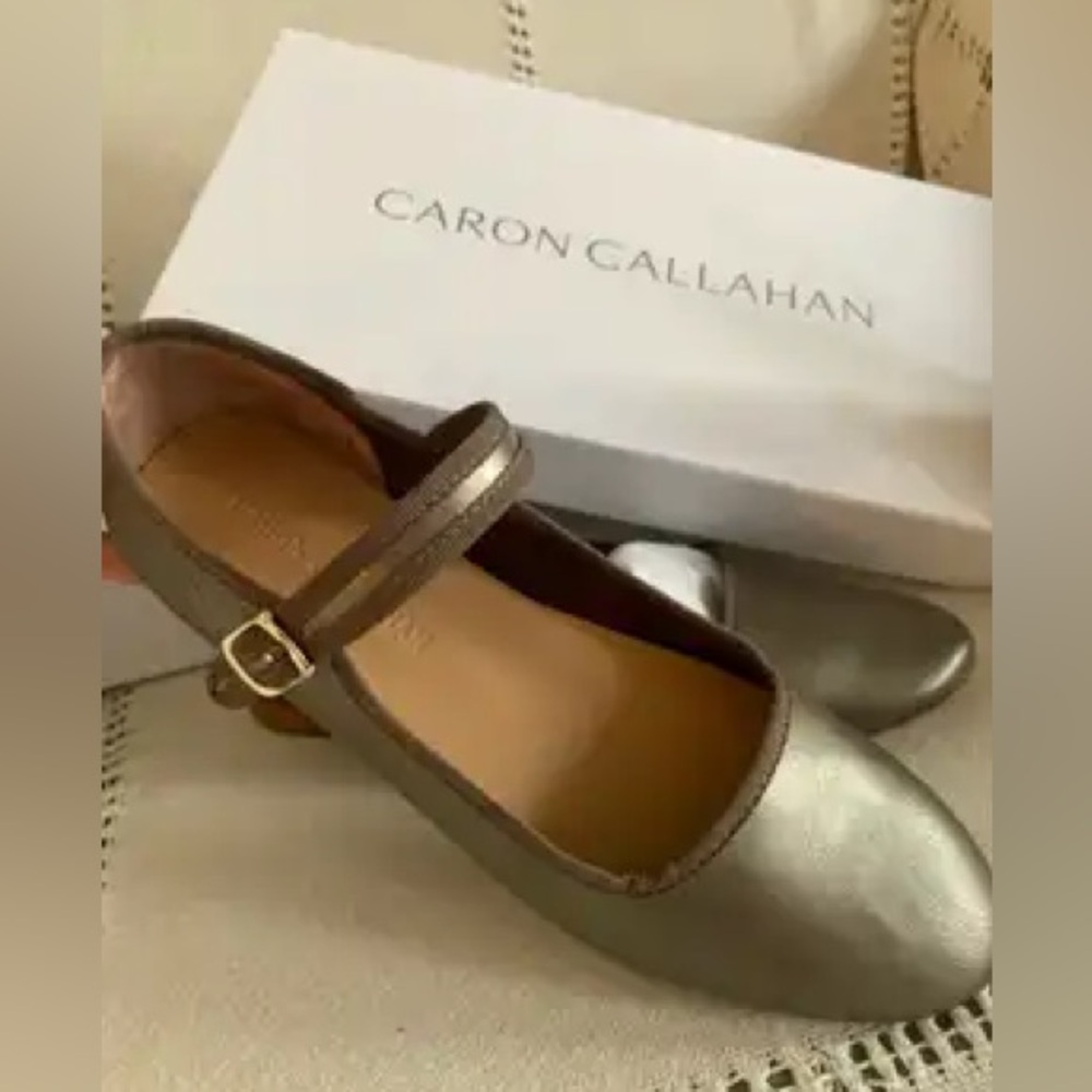 Caron Callahan Ellie Mary Jane Flats in Pewter, size 7.5